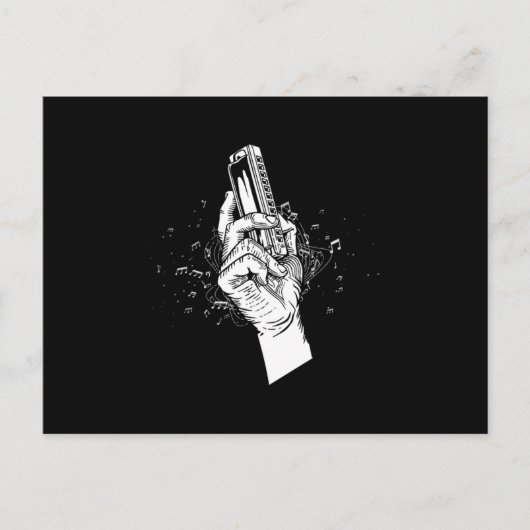 Harmonica Blues Mouth Organ Acoustic Instrument Gi Briefkaart (Voorkant)