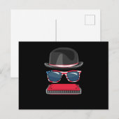 Harmonica Blues Music Audio Instrument Sound Gift Briefkaart (Voorkant / Achterkant)