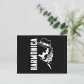 Harmonica Blues Music Sound Instrument Band Gift Briefkaart (Staand voorkant)