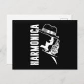 Harmonica Blues Music Sound Instrument Band Gift Briefkaart (Voorkant / Achterkant)