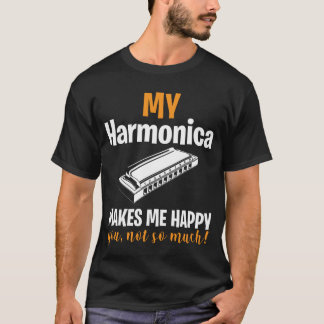 Harmonica blues muzikanten-instrument t-shirt