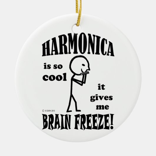 Harmonica, Brain Freeze Keramisch Ornament (Voorkant)