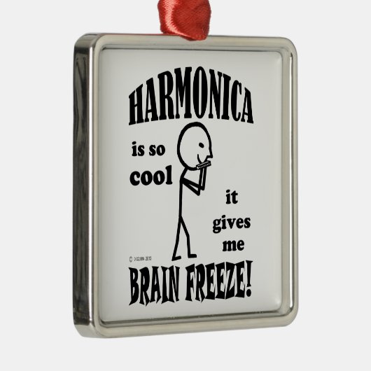 Harmonica, Brain Freeze Metalen Ornament (Rechts)