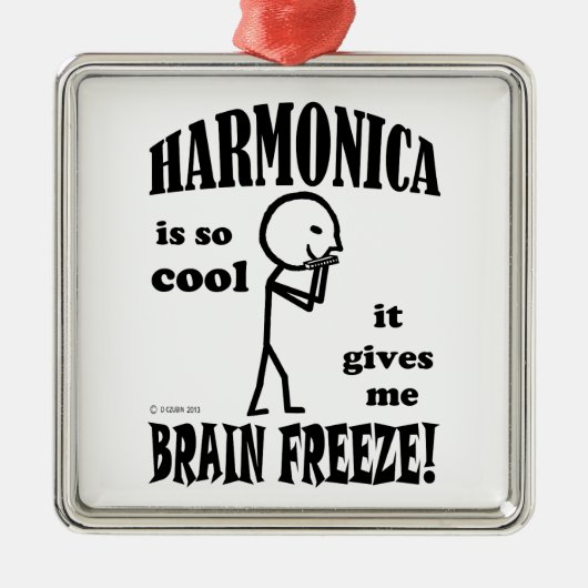 Harmonica, Brain Freeze Metalen Ornament (Voorkant)