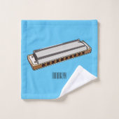 Harmonica cartoon illustratie bad handdoek (Wasdoekje)