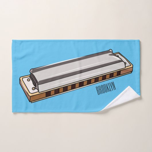 Harmonica cartoon illustratie bad handdoek (Handdoek)