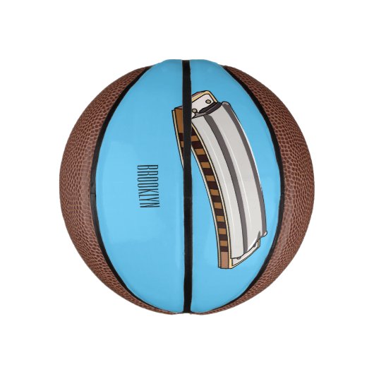 Harmonica cartoon illustratie basketbal (Verticaal)