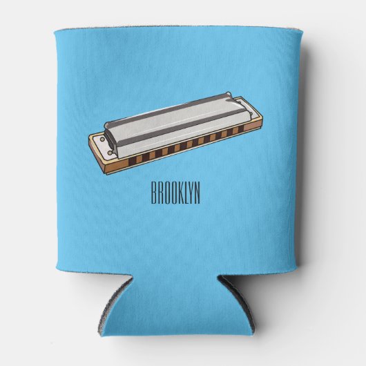 Harmonica cartoon illustratie blikjeskoeler (Voorkant)