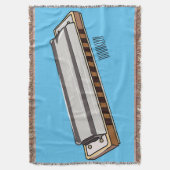 Harmonica cartoon illustratie deken (Voorkant Verticaal)