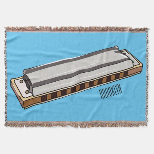 Harmonica cartoon illustratie deken (Voorkant)