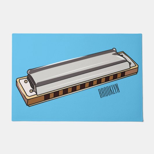 Harmonica cartoon illustratie deurmat (Voorkant)