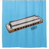 Harmonica cartoon illustratie douchegordijn (Voorkant)