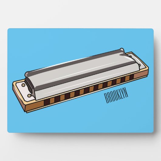 Harmonica cartoon illustratie fotoplaat (voorkant)