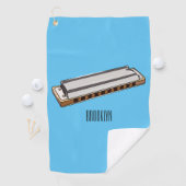 Harmonica cartoon illustratie golfhanddoek (Insitu)