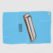 Harmonica cartoon illustratie golfhanddoek (Horizontaal)