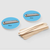 Harmonica cartoon illustratie handwaaier (Niet-gemonteerd)