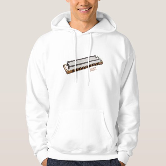 Harmonica cartoon illustratie hoodie (Voorkant)