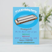 Harmonica cartoon illustratie kaart (Staand voorkant)