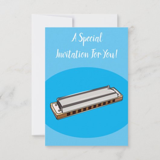 Harmonica cartoon illustratie kaart (Achterkant)