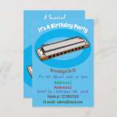 Harmonica cartoon illustratie kaart (Voorkant / Achterkant)