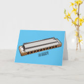 Harmonica cartoon illustratie kaart (Gele Bloem)