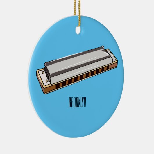 Harmonica cartoon illustratie keramisch ornament (Rechts)