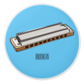 Harmonica cartoon illustratie keramische knop (Voorkant)