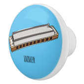 Harmonica cartoon illustratie keramische knop (Rechts)