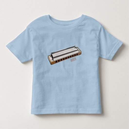 Harmonica cartoon illustratie kinder shirts (Voorkant)