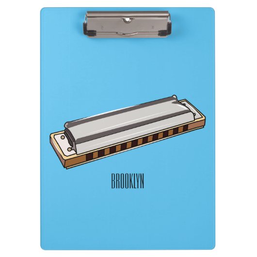 Harmonica cartoon illustratie klembord (Voorkant)
