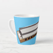 Harmonica cartoon illustratie latte mok (Linkerhoek)