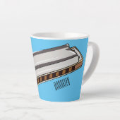 Harmonica cartoon illustratie latte mok (Rechterhoek)