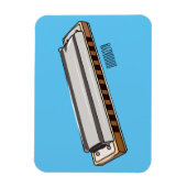 Harmonica cartoon illustratie magneet (Verticaal)