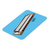 Harmonica cartoon illustratie magneet (Linkerzijde)