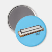 Harmonica cartoon illustratie magneet (Voorkant / Achterkant)