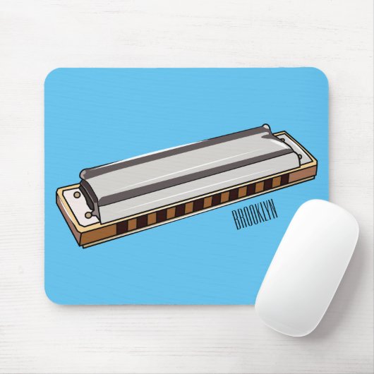 Harmonica cartoon illustratie muismat (Met muis)