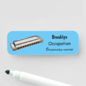 Harmonica cartoon illustratie naamplaatje (In situ)