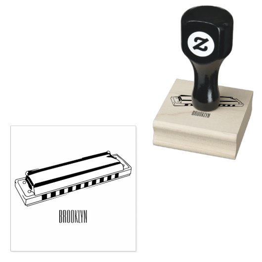 Harmonica cartoon illustratie rubberstempel (Gestempeld)