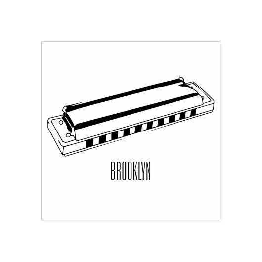 Harmonica cartoon illustratie rubberstempel (Afrduk)