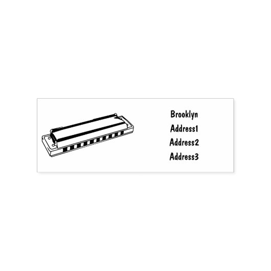 Harmonica cartoon illustratie rubberstempel (Afrduk)