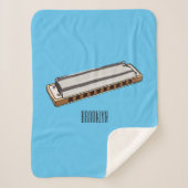 Harmonica cartoon illustratie sherpa deken (Voorkant)