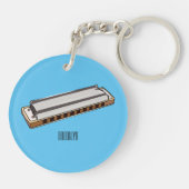 Harmonica cartoon illustratie sleutelhanger (Achterkant)