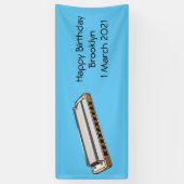 Harmonica cartoon illustratie spandoek (Verticaal)
