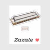 Harmonica cartoon illustratie sticker (Vel)