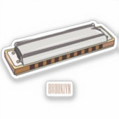 Harmonica cartoon illustratie sticker (Voorkant)