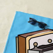 Harmonica cartoon illustratie strandlaken (In situ)