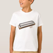Harmonica cartoon illustratie t-shirt (Voorkant)