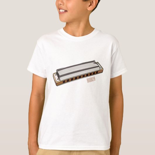 Harmonica cartoon illustratie t-shirt (Voorkant)
