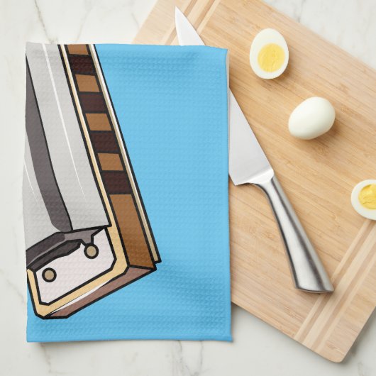 Harmonica cartoon illustratie theedoek (Quarter Fold)