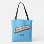 Harmonica cartoon illustratie tote bag (Achterkant)